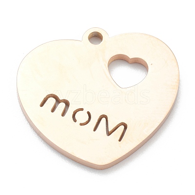 304 Stainless Steel Pendants STAS-B016-08RG-1