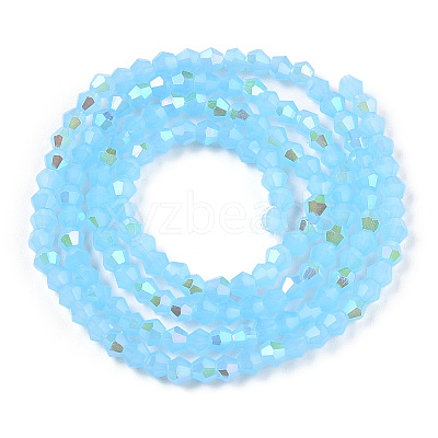 Imitation Jade Electroplate Glass Beads Strands EGLA-A039-J2mm-L03-1