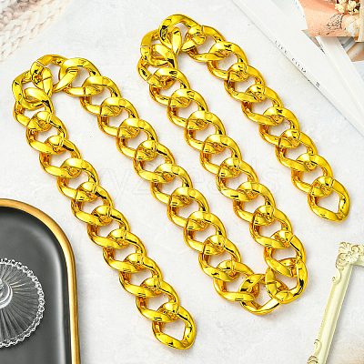 1Pc Acrylic Cuban Link Chain Necklaces for Men NJEW-SP0001-09B-G-1