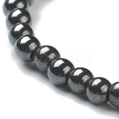 Synthetic Non-magnetic Hematite Beaded Stretch Bracelets BJEW-D446-A-22-1
