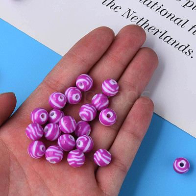 Opaque Striped Acrylic Beads MACR-S373-27D-02-1