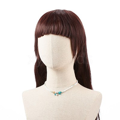 4Pcs 4 Style Natural Pearl & Shell & Dyed Synthetic Turquoise Beaded Necklaces Set NJEW-JN04039-1