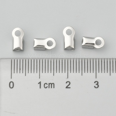 Tarnish Resistant 304 Stainless Steel Fold Over Crimp Cord Ends X-STAS-M009-01A-1