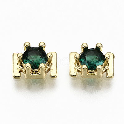 Brass Micro Pave Cubic Zirconia Cabochons KK-S061-48G-C-NR-1