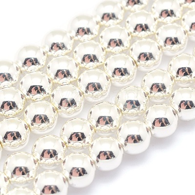 Electroplate Non-magnetic Synthetic Hematite Beads Strands G-L485-01F-S-1