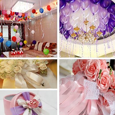 Polyester Balloons Ribbon SRIB-PH0001-08-1