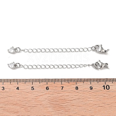 Brass with Cubic Zirconia Chain Extender KK-B102-44P-1
