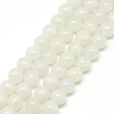 Baking Paint Crackle Glass Bead Strands DGLA-Q023-6mm-YS1-1