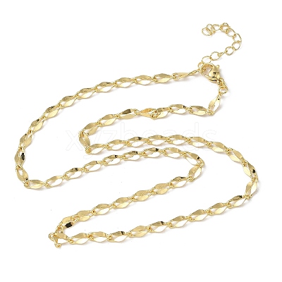 4MM Brass Dapped Chain Necklaces for Women NJEW-K271-02G-1