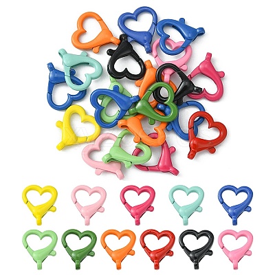 20Pcs Spray Painted Alloy Lobster Claw Clasps FIND-YW0001-73-1