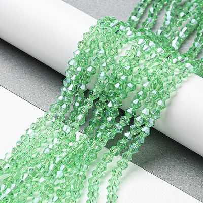 Transparent Electroplate Glass Beads Strands GLAA-F029-2mm-C24-1