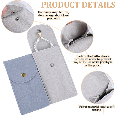 3 Sets 3 Colors Rectangle Velvet Single Watch Storage Bags ABAG-BBC0001-11-1