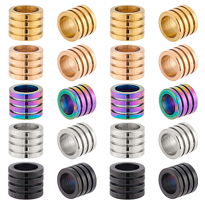 20Pcs 5 Colors 304 Stainless Steel Beads STAS-GA0001-68-1