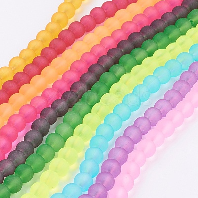 Baking Paint Transparent Glass Bead Strands GLAA-S031-8mm-M-1