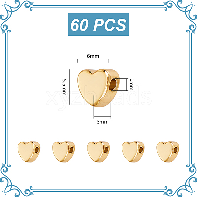 60Pcs Brass Beads KK-UN0002-33-1