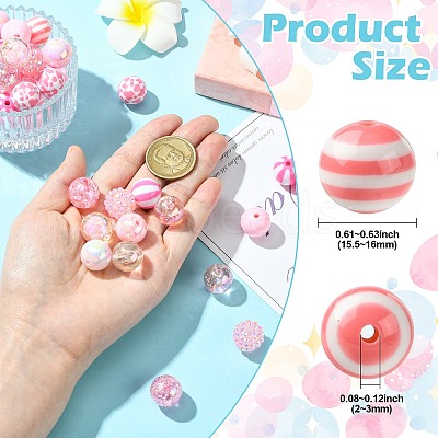 100Pcs Transparent & Opaque Acrylic Beads SACR-CJ0001-85-1