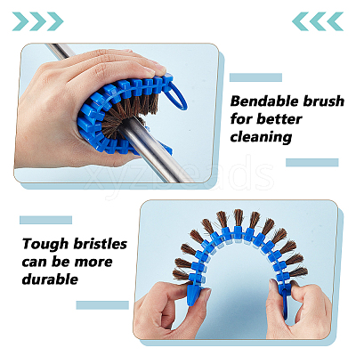 2Pcs 2 Colors Bristle with Silicone Brush AJEW-GA0008-93-1