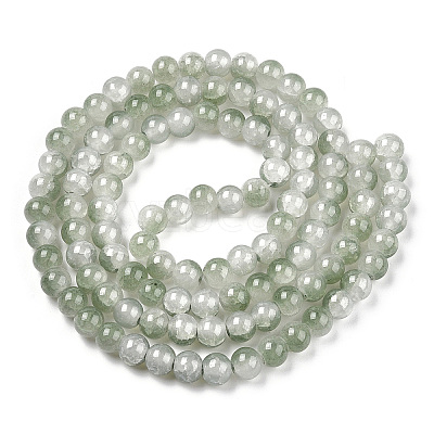 Crackle Baking Paint Imitation Jade Glass Beads Strands X1-DGLA-T003-8mm-06-1