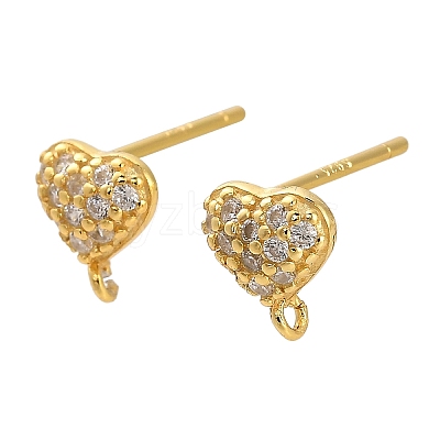 925 Sterling Silver Ear Stud Findings STER-F058-01G-09-1