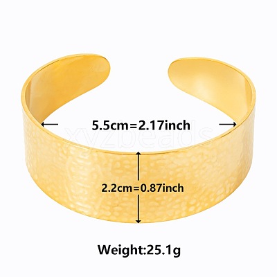 Stylish European and American Texture 304 Stainless Steel Cuff Bangles for Women BL1695-2-1