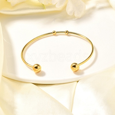 Fashion 304 Stainless Steel Cuff Bangles Torque Bangles BJEW-H473-01G-1