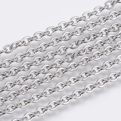 Tarnish Resistant 304 Stainless Steel Cable Chains CHS-F006-01E-P-1
