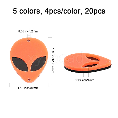 20Pcs 5 Colors Opaque Acylic Connector Charms SACR-CA0001-19-1