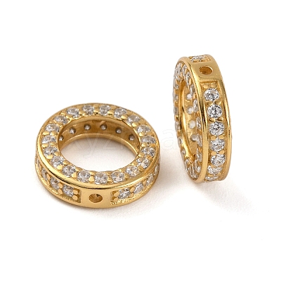 925 Sterling Silver Micro Pave Clear Cubic Zirconia Bead Frames STER-P061-01B-G-1