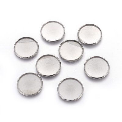 Tarnish Resistant 304 Stainless Steel Milled Edge Bezel Cups STAS-K099-01A-25mm-P-1