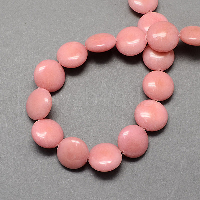 Dyed Flat Round Gemstone Natural Rhodochrosite Stone Beads Strands G-S110-23-1