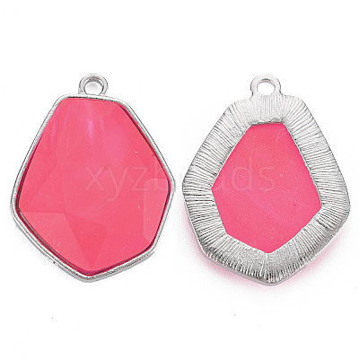 Faceted Glass Pendants PALLOY-N167-01-04P-RS-1
