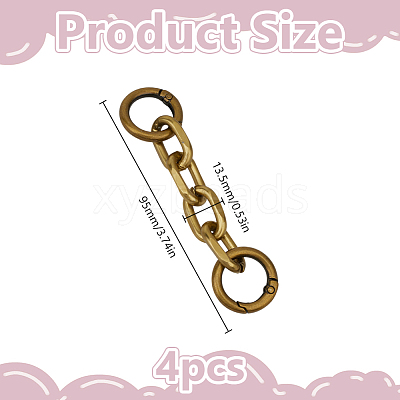 4Pcs Aluminum Cable Chain Bag Extension Chains DIY-DR0002-59B-1