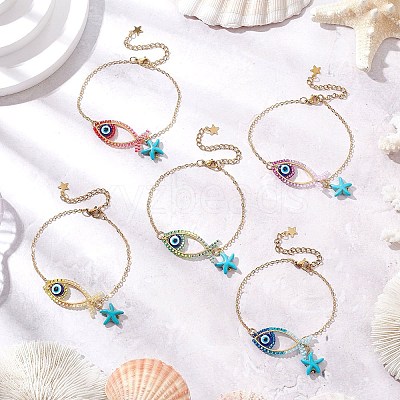 Glass Seed Beads Link Bracelets BJEW-MZ00152-1