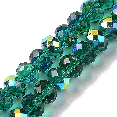 AB Color Plated Transparent Electroplate Beads Strands EGLA-H104-06K-1