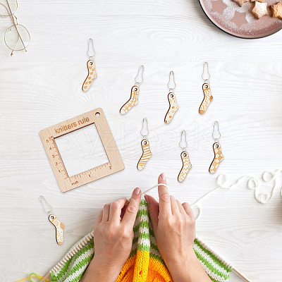 Alloy and  Wooden Sweater Knitting tool AJEW-WH0472-20I-1