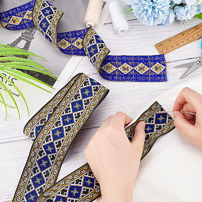Ethnic Style Embroidery Polyester Ribbons OCOR-WH0060-56B-1