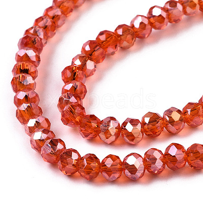 Electroplate Glass Beads Strands X-EGLA-A034-T4mm-B22-1