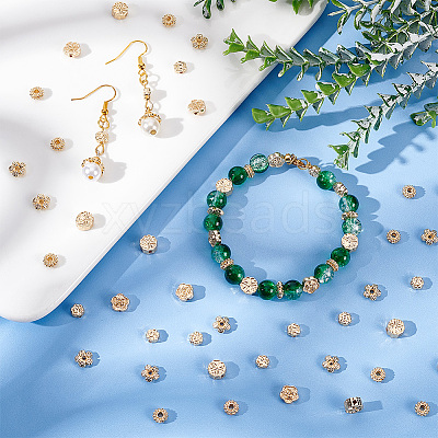80Pcs 5 Style Rack Plating Alloy Beads FIND-DC0001-47-1
