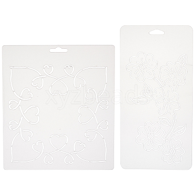 2Sheets 2 Styles Plastic Drawing Painting Stencils Templates DIY-CA0001-86-1