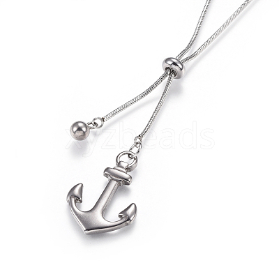 Non-Tarnish Adjustable 304 Stainless Steel Lariat Necklaces NJEW-F252-A05-1