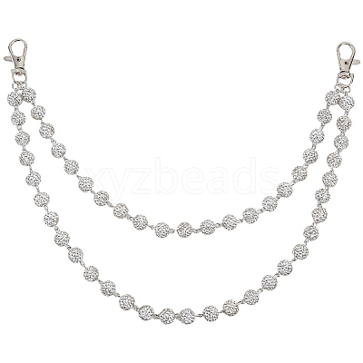 1Pc Polymer Clay Rhinestone Round Beads Trousers Chain AJEW-CY0002-45-1