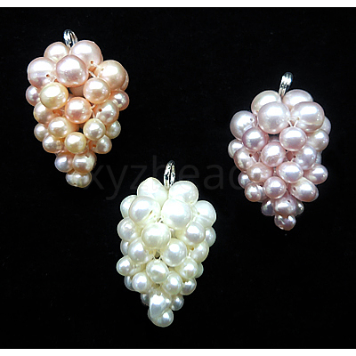 Natural Cultured Freshwater Pearl Pendants PEAR-H018-1