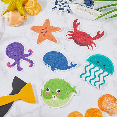 2Sets 20Pcs Sea Animal PVEA Bathtub Non-Slip Stickers AJEW-CN0004-08-1