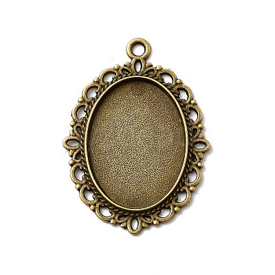 Zinc Alloy Pendant Settings for Cabochon & Rhinestone PALLOY-A15257-AB-LF-1