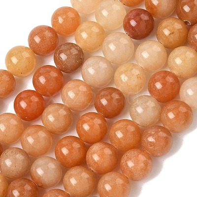 Natural Red Aventurine Bead Strands G-P257-02-10mm-01-1