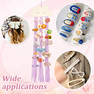 Cloud Wooden Hairpin Hair Clip Hanging Holder Storage Organizer WH-WG78846-03-1