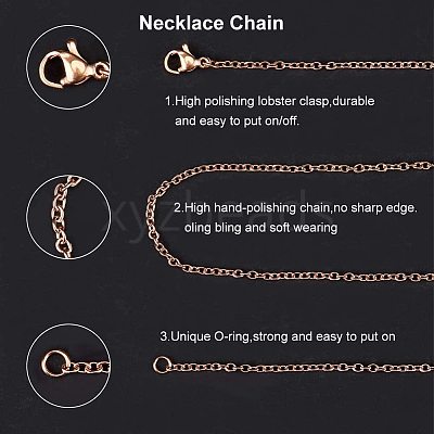304 Stainless Steel Cable Chain for Necklace Making STAS-NB0004-24-1
