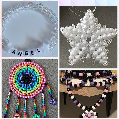 500Pcs UV Plating Acrylic Beads OACR-SP0001-85B-1