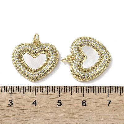 Brass Micro Pave Cubic Zirconia Pendants KK-G485-34L-G-1