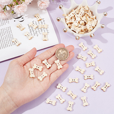 150Pcs 2-Hole Wooden Button BUTT-GO0002-05-1